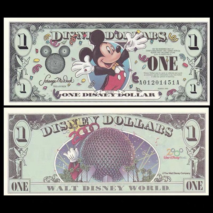 2000년 디즈니 기념 화폐 미키마우스 1달러