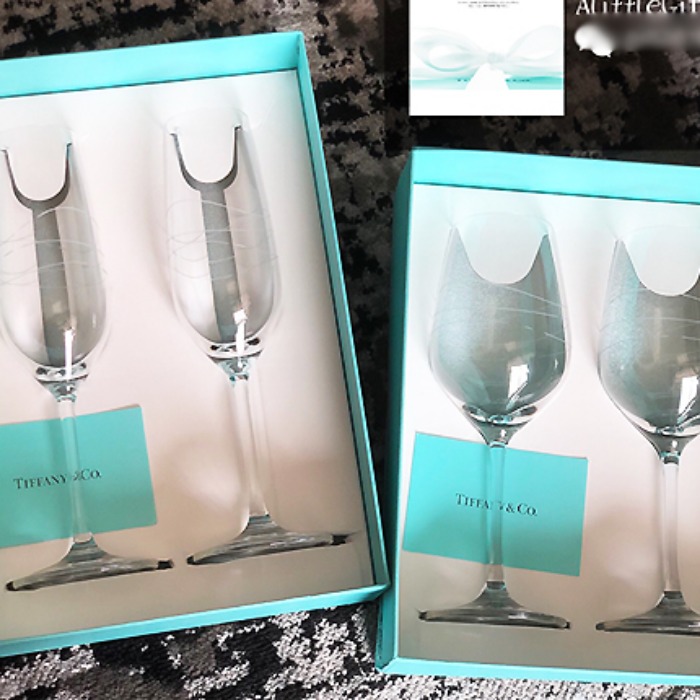[일본직배송] 정품 티파니앤코 와인잔 샴페인잔 선물세트 신혼집 선물