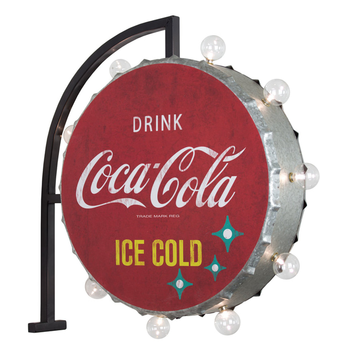 대형 미국 공식 코카콜라 레트로 LED 빌보드 간판 금속 사인 바 카페 장식