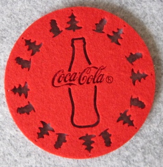 코카콜라 기념판 펠트컵받침 식탁받침 코카콜라 주변 기념 선물