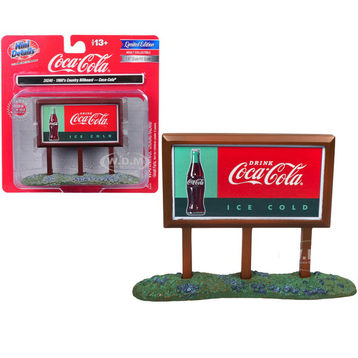 미국 오리지널 코카콜라 1960 년대 복고풍 재각 광고 간판 모델 1:87 장면 장식품