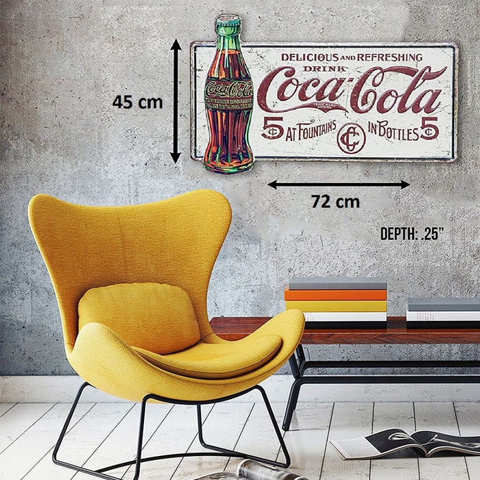 미국에서 만든 미국 코카콜라 대형 광고판 주석 그림 공식 정통 특수 모양의 금속 포스터