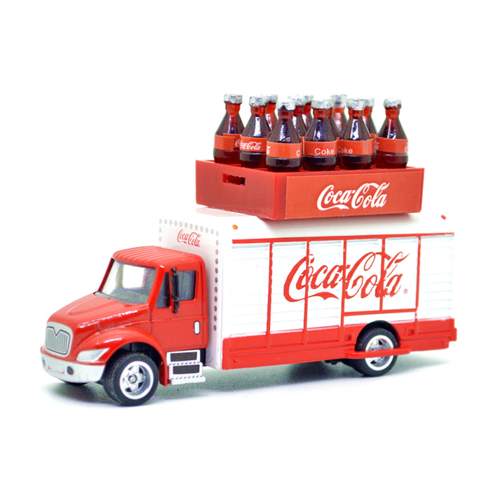 코카콜라 모델 코카콜라 완전 합금 컨테이너 트럭 수송기 모델 크리스마스 생일 선물 바구니가 들어 있습니다.