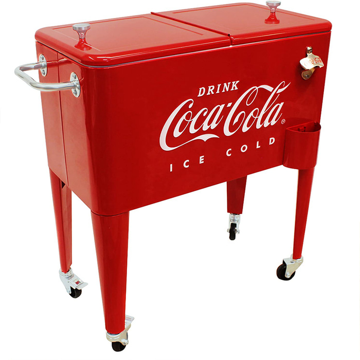 아메리칸 레트로 코카콜라 야외 트롤리 냉장고 인큐베이터 아이스 버킷 쿨러 레드 국내 스팟